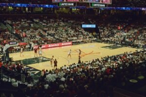 Women basketball game in progress